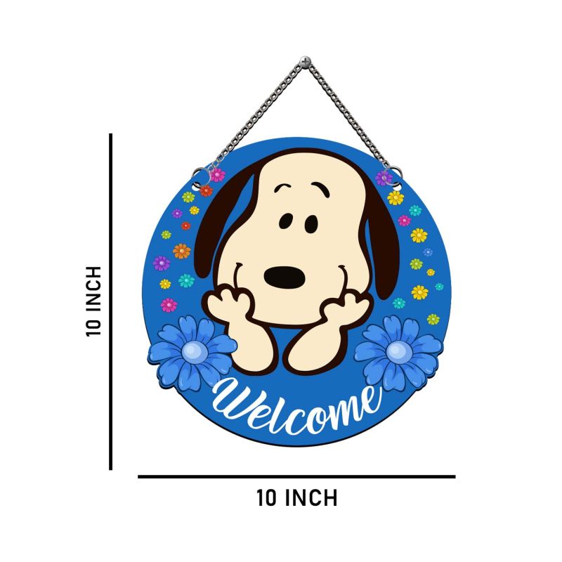 Wooden Snoopy Theme Welcome Hanging Sign | Front Door & Entryway Decoration  Items For Home  Welcome Home Wall Hanging |Door Hanging